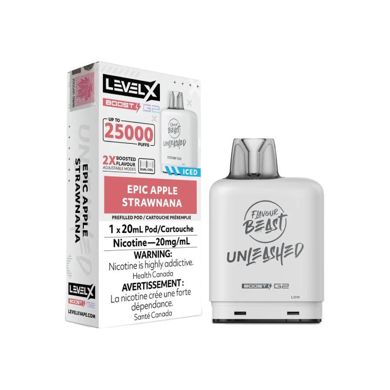 Level X Boost Flavour Beast Unleashed G2 Pods – Epic Apple Strawnana, 25K Puffs