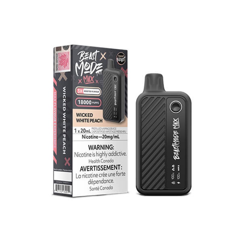 Flavour Beast – Beast Mode Max 18K Disposable: Wicked White Peach, 20ML