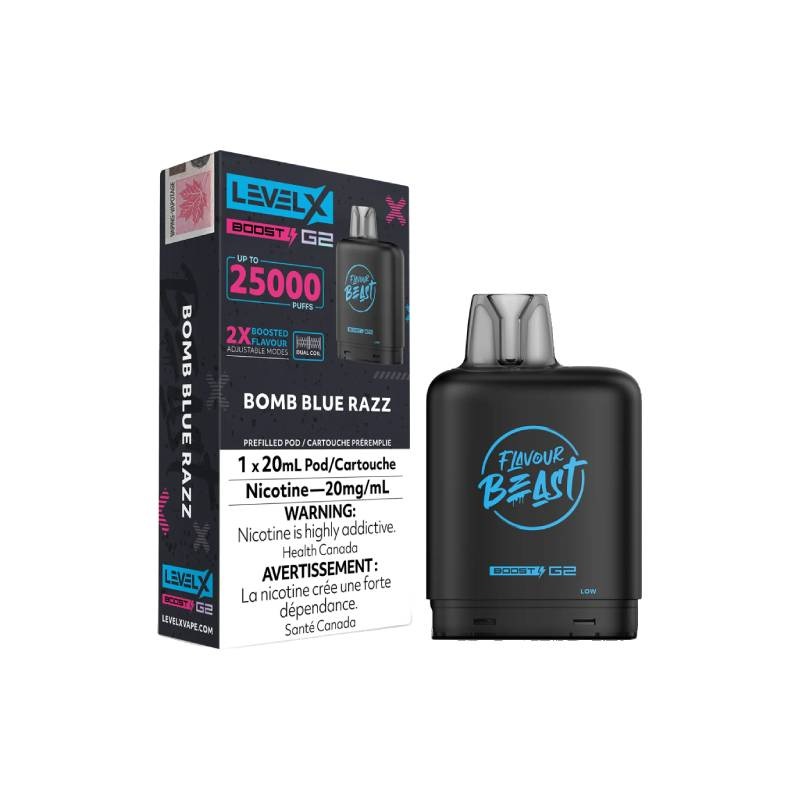 Level X Boost Flavour Beast G2 Pods – Bomb Blue Razz, 25K Puffs