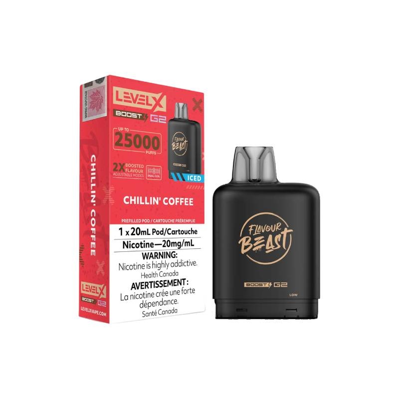 Level X Boost Flavour Beast G2 Pods – Chillin’ Coffee Iced, 25K Puffs