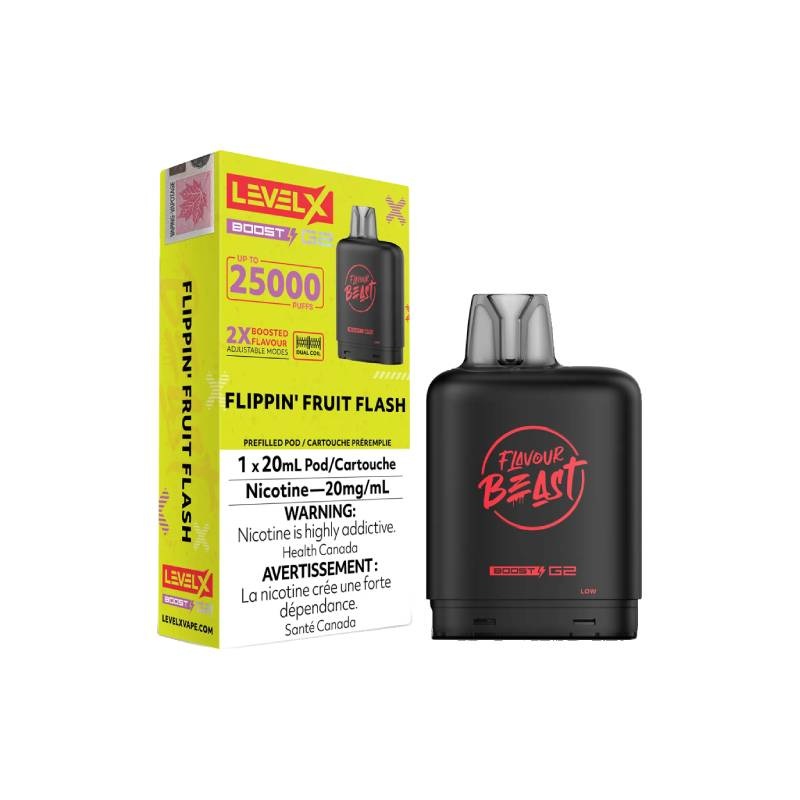 Level X Boost Flavour Beast G2 Pods – Flippin’ Fruit Flash, 25K Puffs