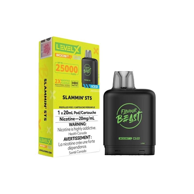 Level X Boost Flavour Beast G2 Pods – Slammin’ STS Iced, 25K Puffs