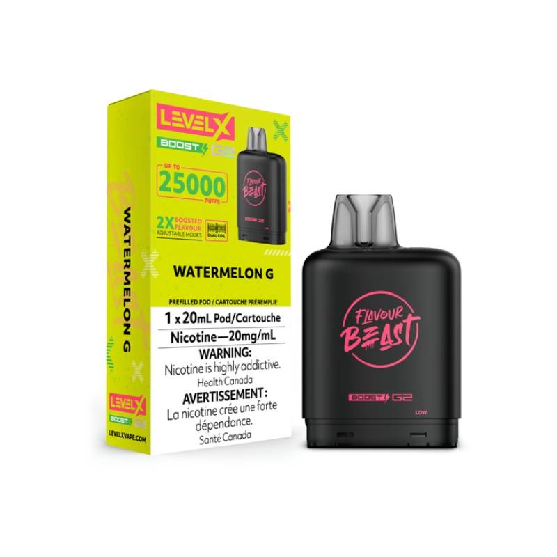 Level X Boost Flavour Beast G2 Pods – Watermelon G, 25K Puffs