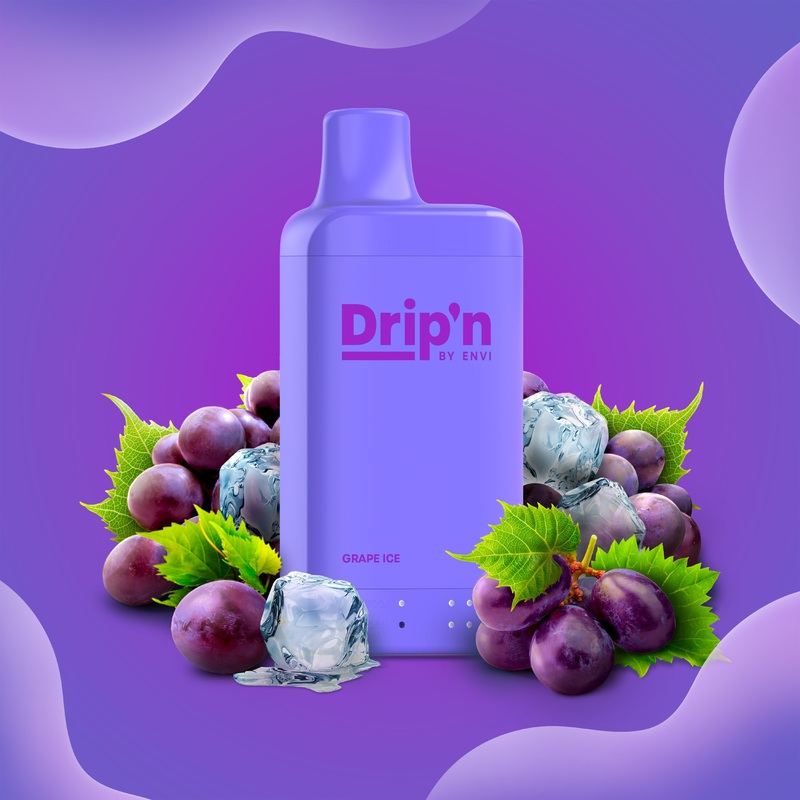 Drip’n by Envi 8ML Disposable – Grape Ice (ON)