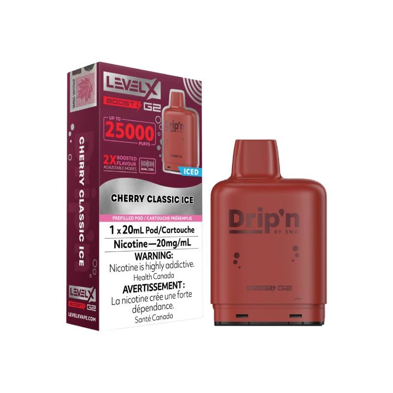 Level x Drip’n by Envi Cherry Classic Ice G2 Pods – 20mL, 25K Puffs