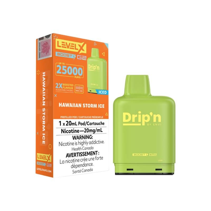 Level x Drip’n by Envi Hawaiian Storm Ice G2 Pods – 20mL, 25K Puffs