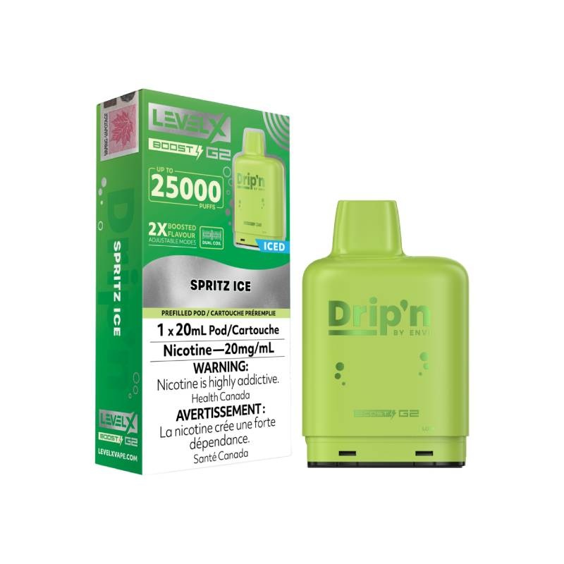 Level x Drip’n by Envi Spritz Ice G2 Pods – 20mL, 25K Puffs