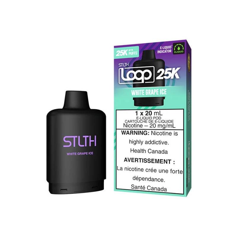 STLTH Loop 25k Pod, White Grape Ice, 20mL