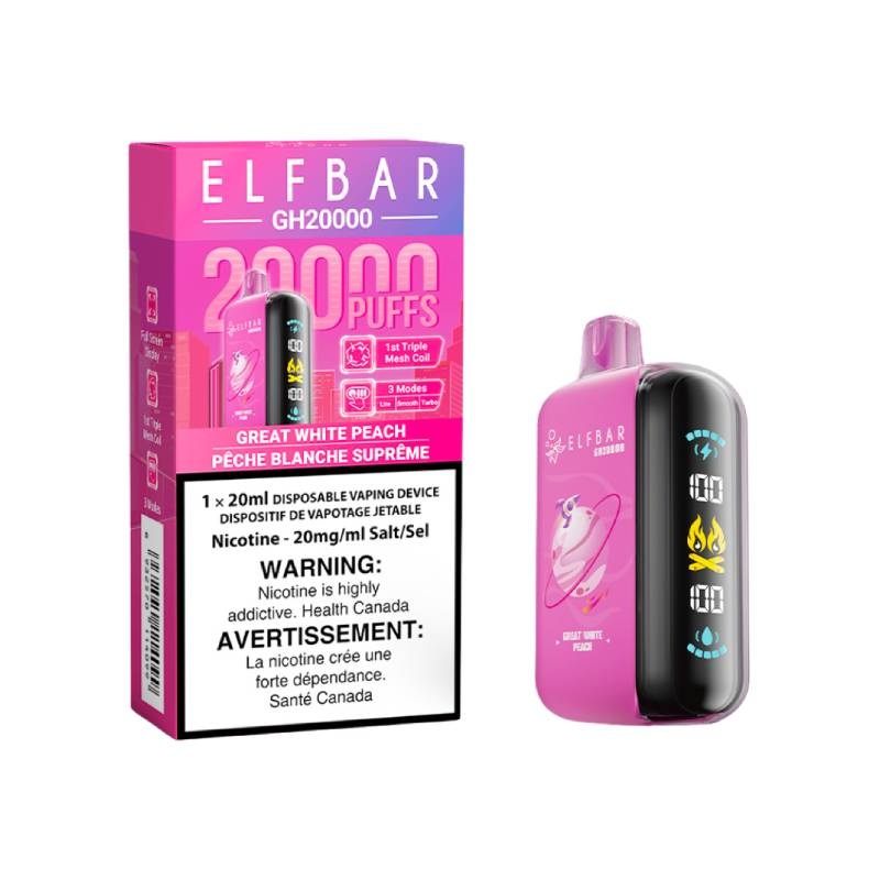 Elf Bar GH20000 – Great White Peach Disposable Vape, 20K Puffs