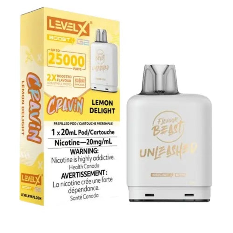 Level X Boost Flavour Beast Cravin G2 Pods – Lemon Delight