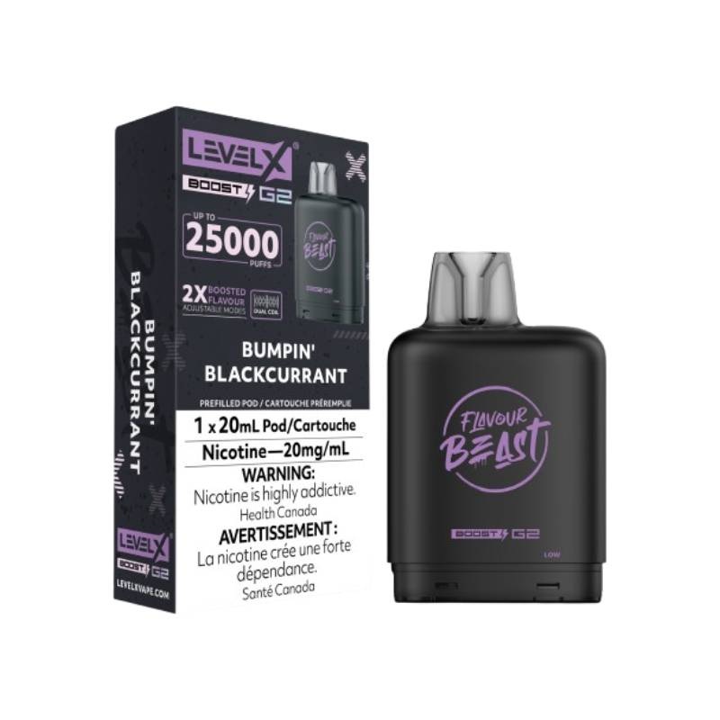 Level X Boost Flavour Beast G2 Pods – Bumpin’ Blackcurrant, 25K Puffs