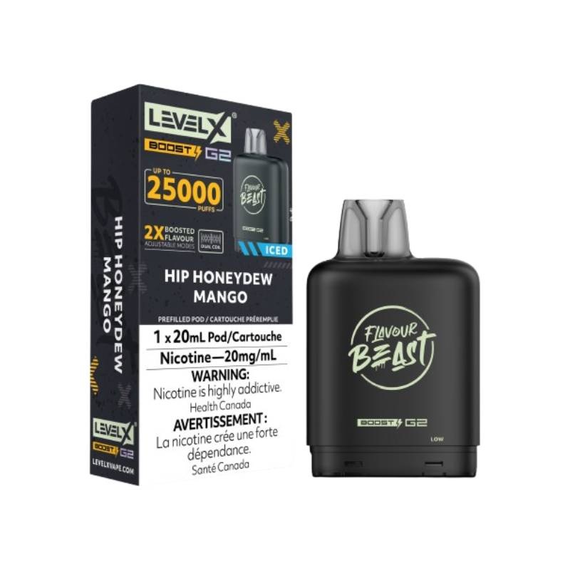 Level X Boost Flavour Beast G2 Pods – Hip Honeydew Mango, 25K Puffs