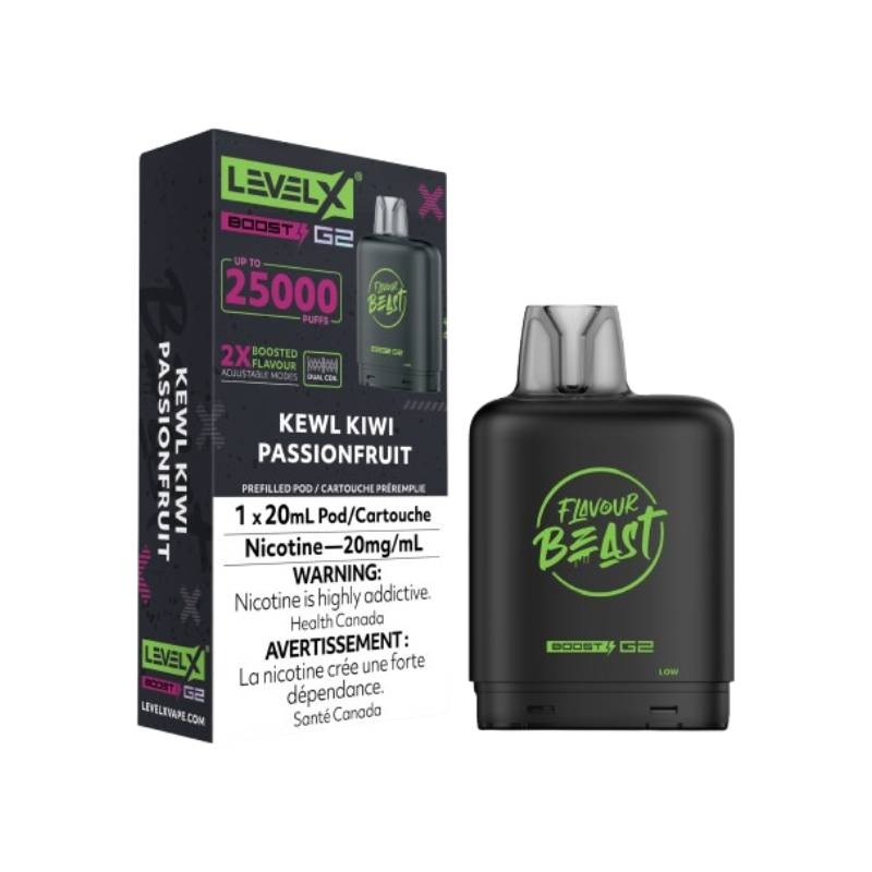 Level X Boost Flavour Beast G2 Pods – Kewl Kiwi Passionfruit, 25K Puffs