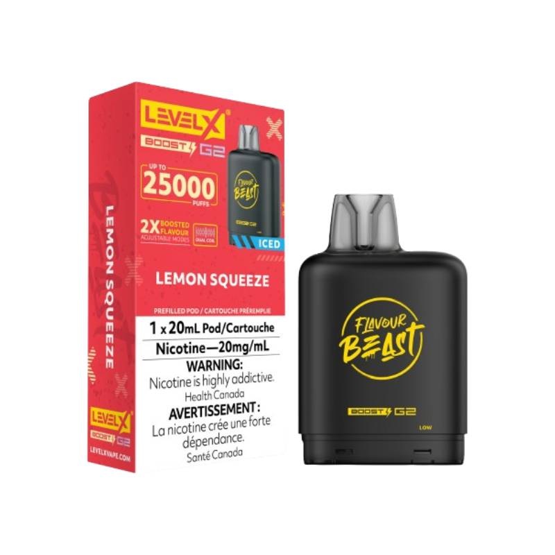 Level X Boost Flavour Beast G2 Pods – Lemon Squeeze, 25K Puffs