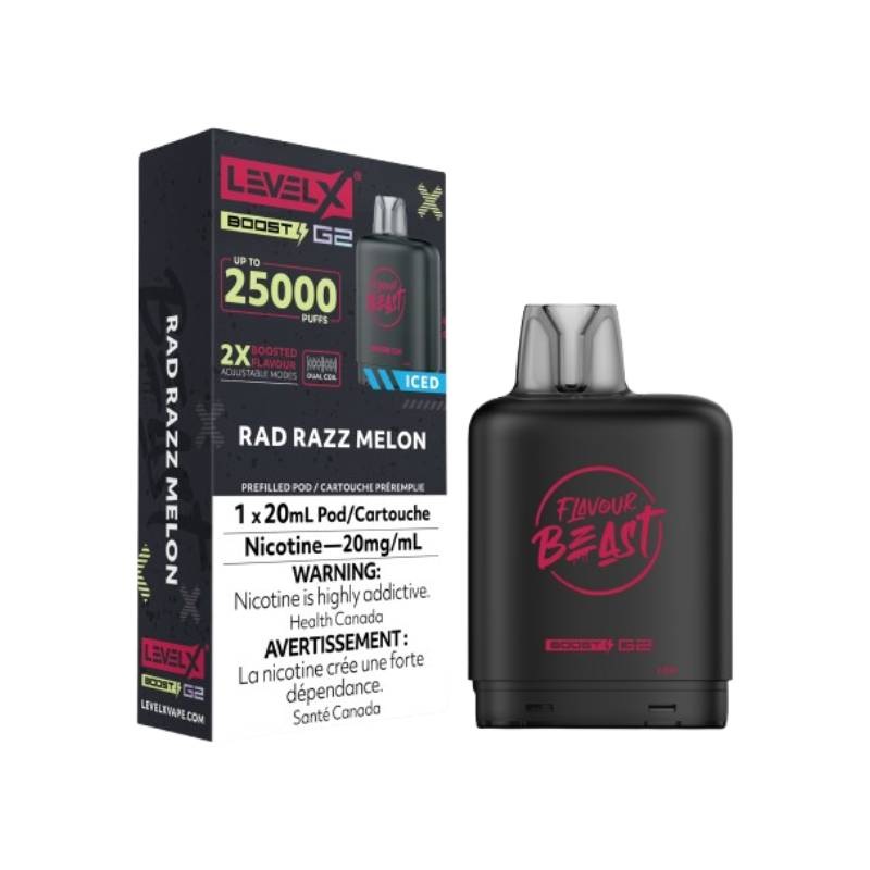 Level X Boost Flavour Beast G2 Pods – Rad Razz Melon, 25K Puffs