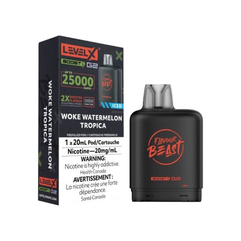 Level X Boost Flavour Beast G2 Pods – Woke Watermelon Tropica, 25K Puffs