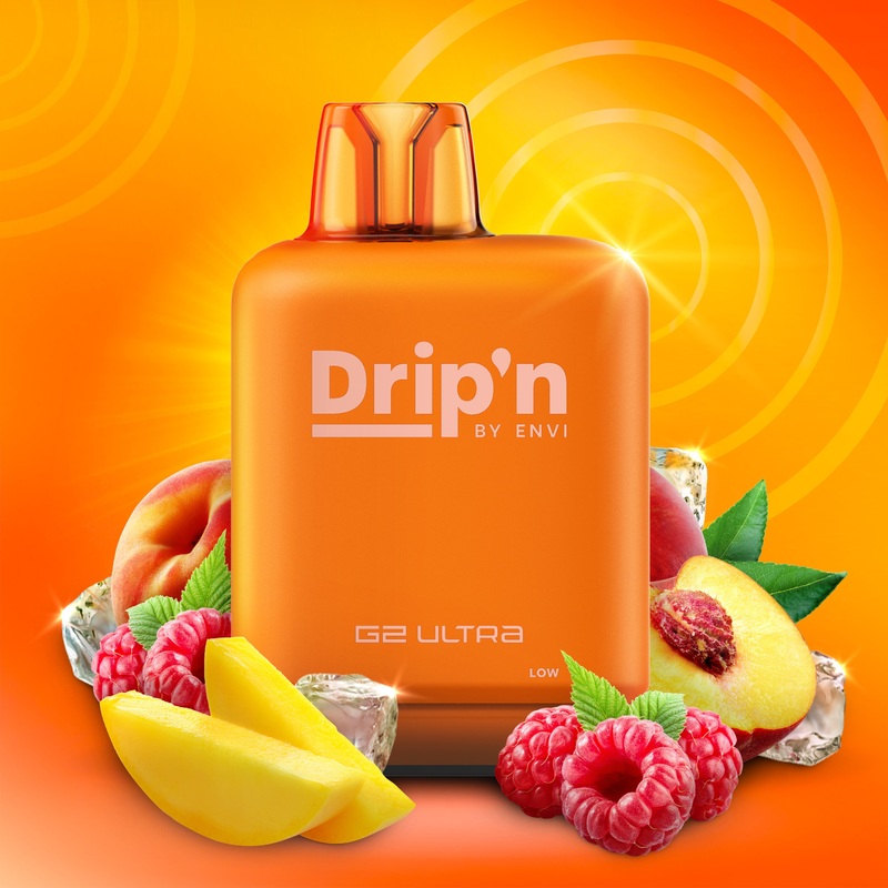 Level X Drip’n G2 Ultra Pod – Raspberry Peach Mango Ice (ON)