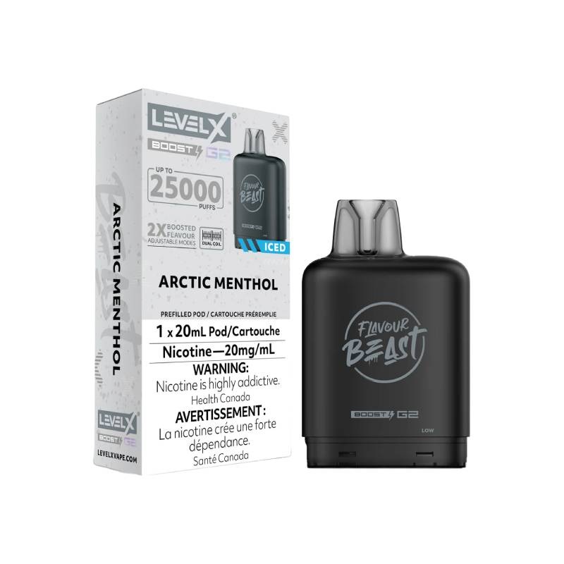 Level X Boost Flavour Beast G2 Pods – Arctic Menthol, 25K Puffs