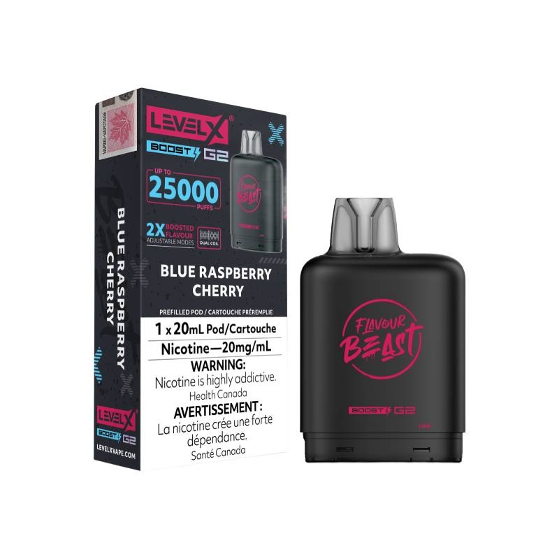 Level X Boost Flavour Beast G2 Pods – Blue Raspberry Cherry, 25K Puffs