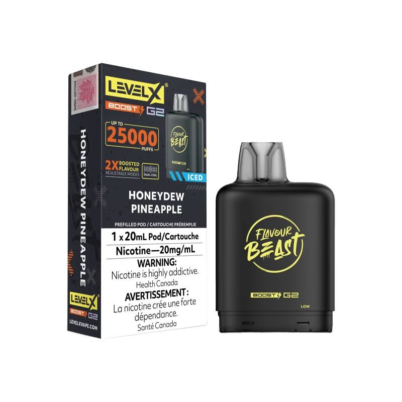 Level X Boost Flavour Beast G2 Pods – Honeydew Pineapple, 25K Puffs