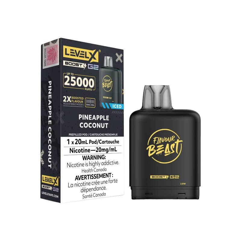 Level X Boost Flavour Beast G2 Pods – Pineapple Coconut, 25K Puffs