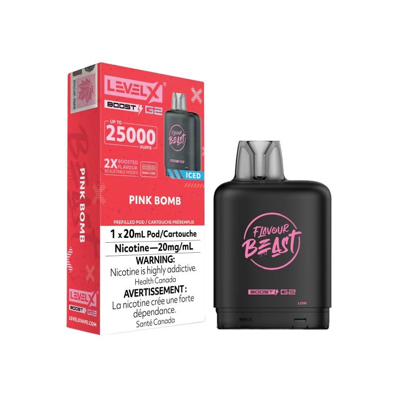 Level X Boost Flavour Beast G2 Pods – PinkBombIced, 25K Puffs