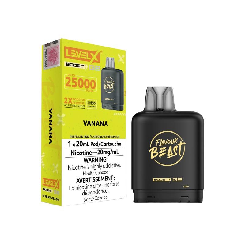 Level X Boost Flavour Beast G2 Pods – Vanana, 25K Puffs