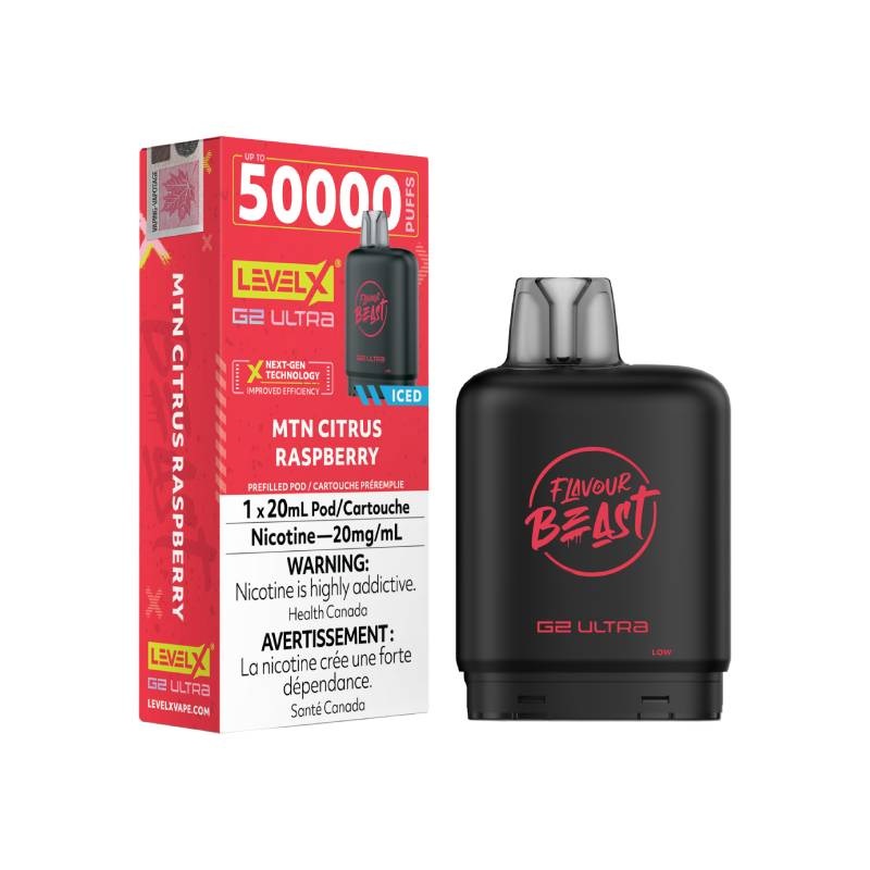 Level X Flavour Beast G2 Ultra Pod 50K – Mtn Citrus Raspberry Iced