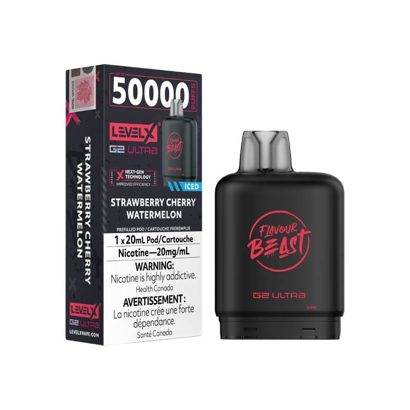 Level X Flavour Beast G2 Ultra Pod 50K – Strawberry Cherry Watermelon Iced
