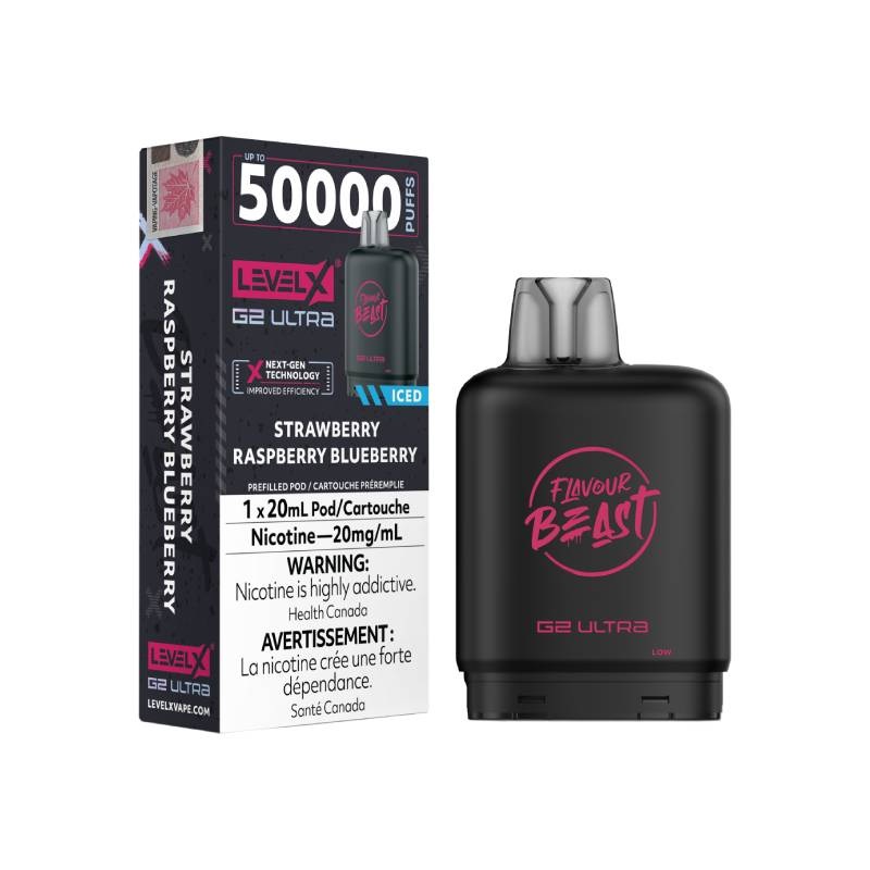 Level X Flavour Beast G2 Ultra Pod 50K – Strawberry Raspberry Blueberry Iced