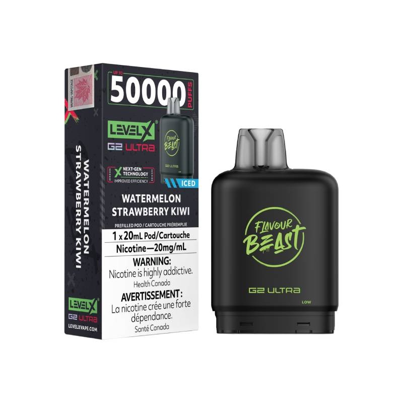Level X Flavour Beast G2 Ultra Pod 50K – Watermelon Strawberry Kiwi Iced