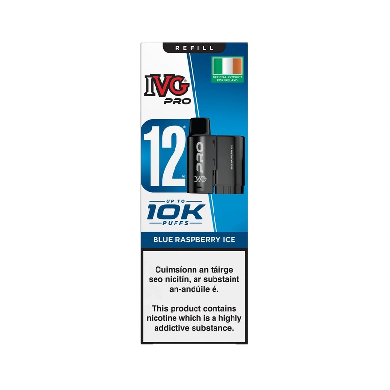 IVG PRO 12K Refills|Blue Raspberry Ice|Blue Sour Raspberry|Classic Menthol|Fizzy Cherry|Kiwi Passionfruit Guava|Lemon Lime|Pineapple Ice|Strawberry Ice|Strawberry Raspberry Cherry|Strawberry Watermelon