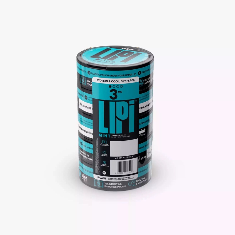 LIPI Nicotine Pouches: Mint 3mg Nicotine Alternative: 5 Pack