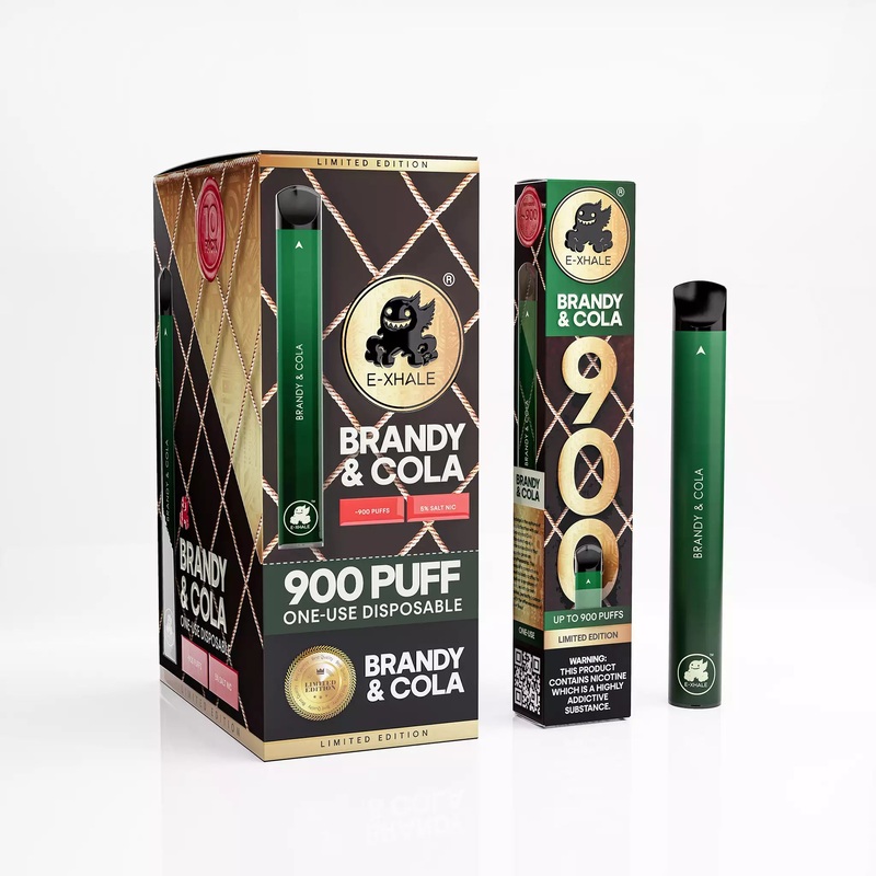900 Brandy & Cola 5%/50mg – Single-Use Disposable: 10 Pack