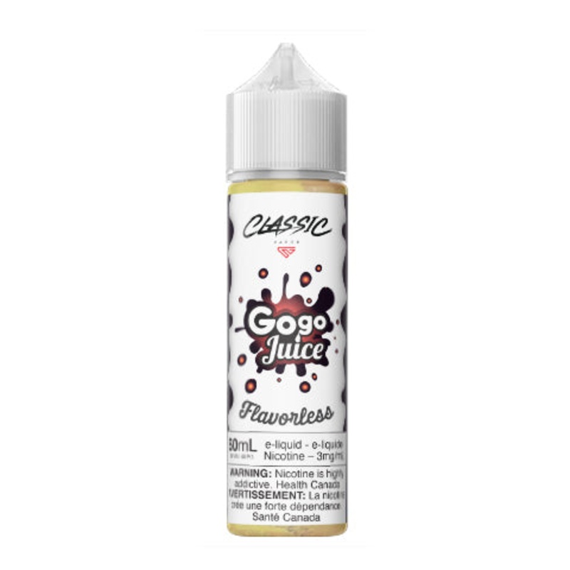 Flavorless 60ml by Gogo Juice|0mg Federal Stamp|3mg Federal Stamp|6mg Federal Stamp|12mg Federal Stamp|0mg Ontario|3mg Ontario|6mg Ontario|12mg Ontario|12mg Prince Edward Island|6mg Prince Edward Island|3mg Prince Edward Island|0mg Prince Edward Island|12