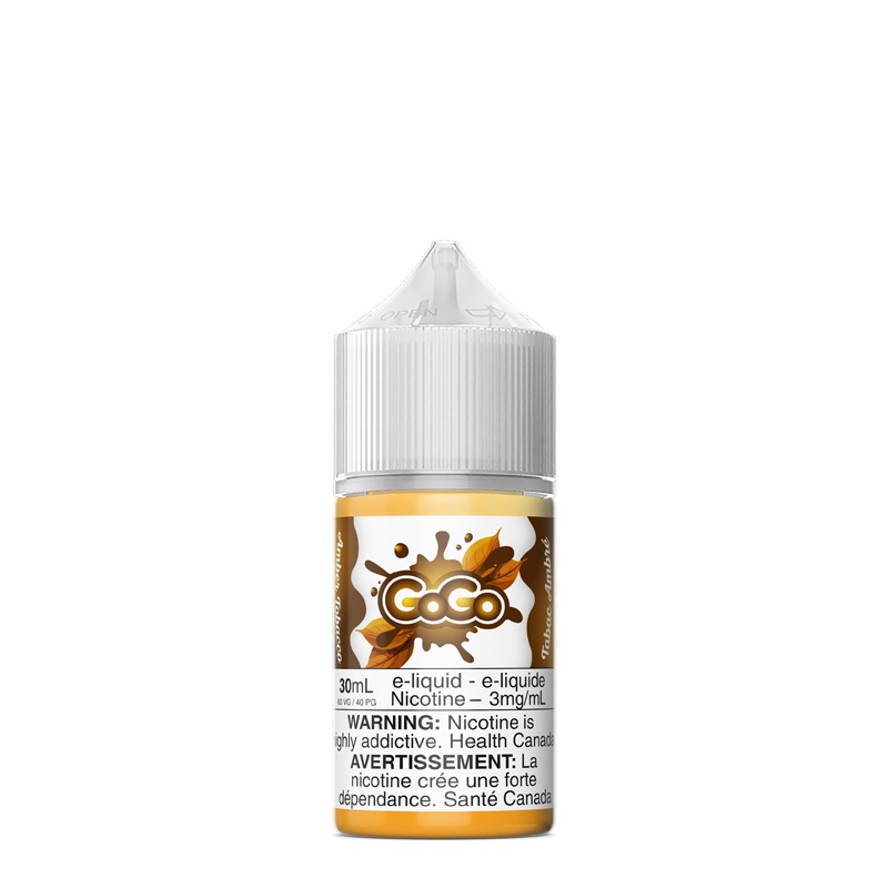 Tabac Ambre 30ml by Gogo|3mg Federal Stamp|6mg Federal Stamp|3mg Quebec|6mg Quebec