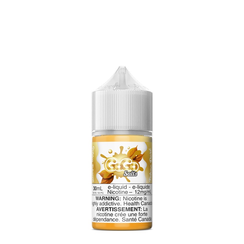 Tabac Dore Salts 30ml by Gogo|12mg Federal Stamp|20mg Federal Stamp|12mg Quebec|20mg Quebec|12mg New Brunswick|12mg Prince Edward Island|20mg New Brunswick|20mg Prince Edward Island