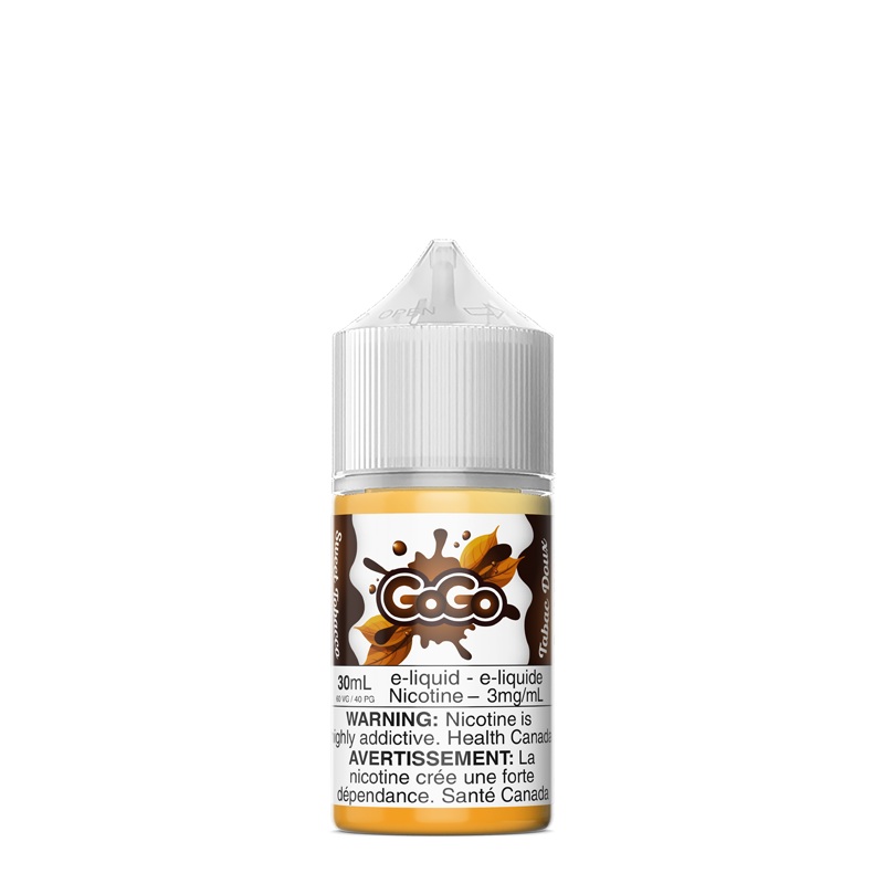 Tabac Doux 30ml by Gogo|3mg Federal Stamp|6mg Federal Stamp|12mg Federal Stamp|3mg Quebec|6mg Quebec|12mg Quebec|3mg New Brunswick|6mg New Brunswick|12mg New Brunswick|3mg Prince Edward Island|6mg Prince Edward Island|12mg Prince Edward Island