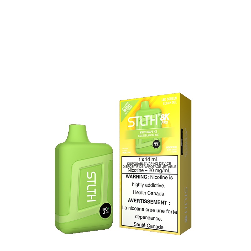 White Grape ICE STLTH 8K PRO Disposable (Carton of 5 Units)
