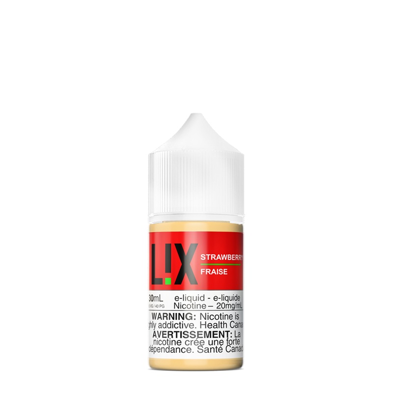 Strawberry Salts 30ml by L!X|10mg Federal Stamp|20mg Federal Stamp|10mg Ontario|20mg Ontario|20mg Alberta|20mg Manitoba|10mg Alberta|10mg Manitoba