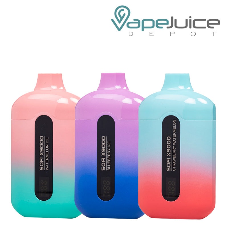 SOFI X9000 Disposable|Aloe Grape|Blueberry Ice|California Cherry|Cool Mint|Lemon Mint|Peach Mango Ice|Raspberry Watermelon|Sakura Grape|Strawberry Banana|Strawberry Kiwi|Strawberry Watermelon|Tobacco Cream|Watermelon Cotton Candy|Watermelon Ice