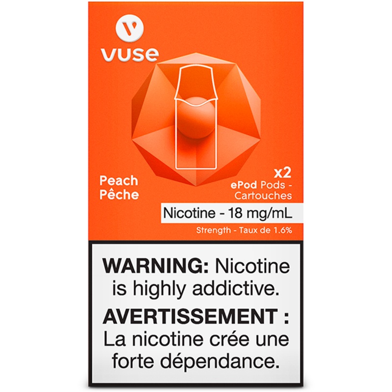 Vuse ePod Peach Pods (AB)|Nicotine Free|12mg|18mg