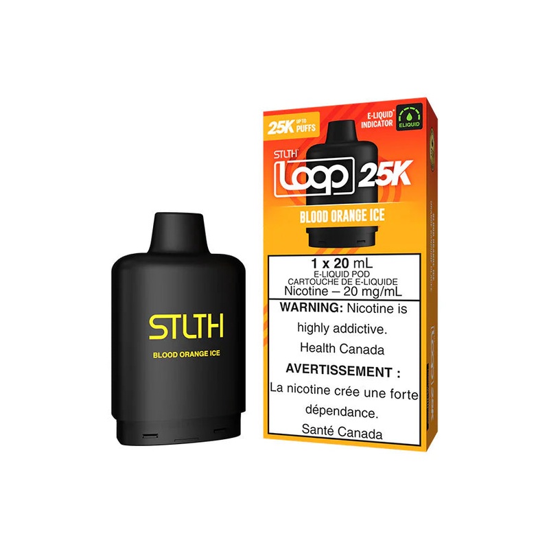 STLTH LOOP 25K PODS (AB)|Arctic Mint|Banana Ice|Blood Orange Ice|Blue Razz|Cherry Grape Ice|Ice Mint|Juicy Peach|Juicy Peach Ice|Peach Blue Razz Ice|Pineapple Orange Cherry|Rich Tobacco|Strawnana|Watermelon Lime Ice|White Grape Ice|Tropical Storm Ice|Punc