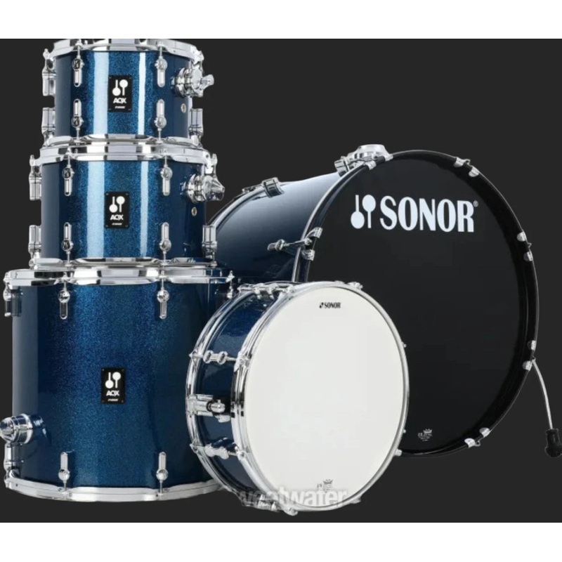 AQX Stage 5-piece Drum Set with Hardware Pack – Blue Ocean Sparkle