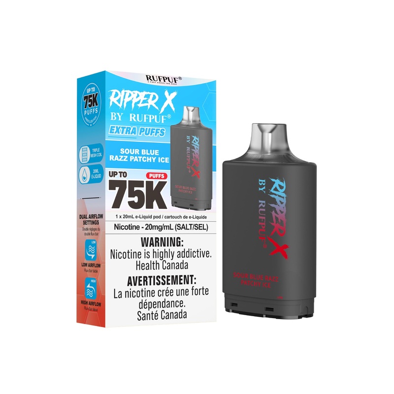 Ripper X 75K – Sour Blue Razz Patchy Ice (AB)