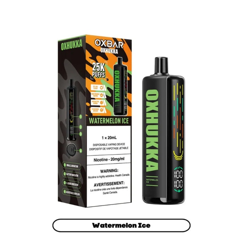 Oxbar Oxhukka 25k|BBG|BBG Mint|Grape Mint|Mango Ice|Watermelon Ice|Blueberry Lemon|Peach Berry|Two Apple|VMTO|Watermelon BBG