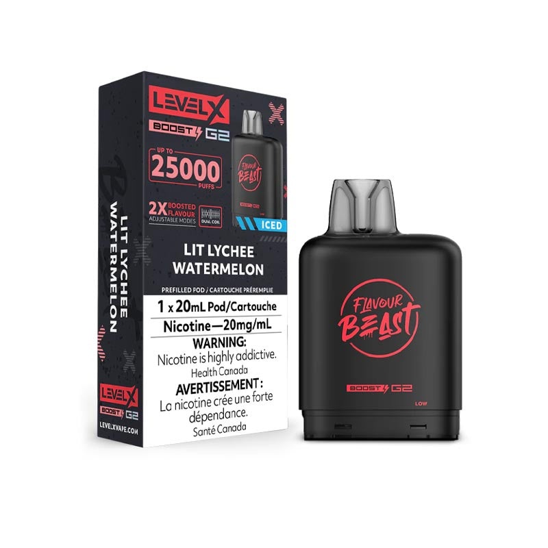 Lit Lychee Watermelon – Level X Boost G2 Pods