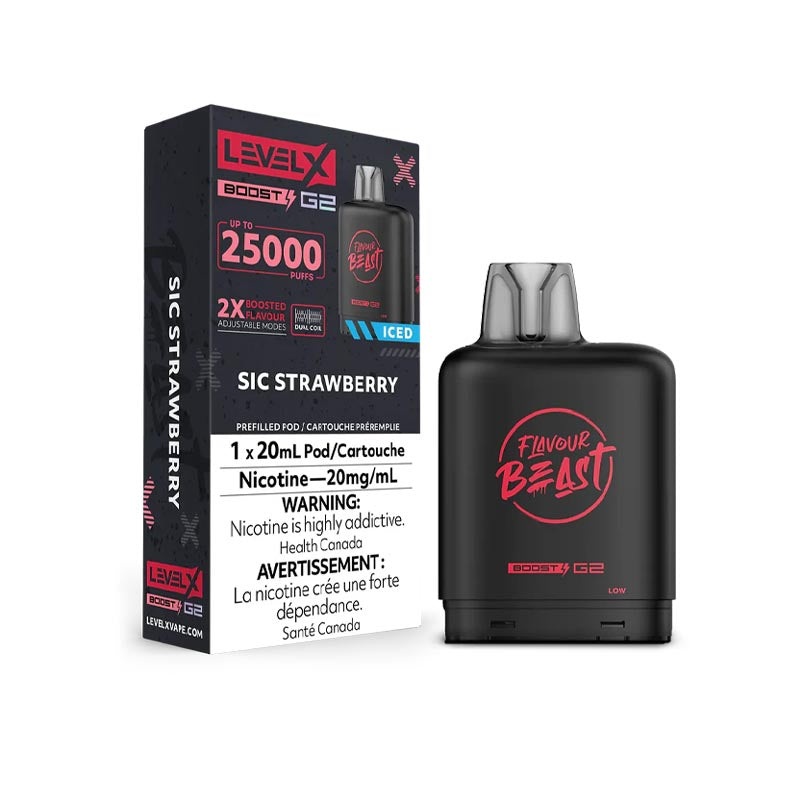 Sic Strawberry Iced – Level X Boost G2 Pods