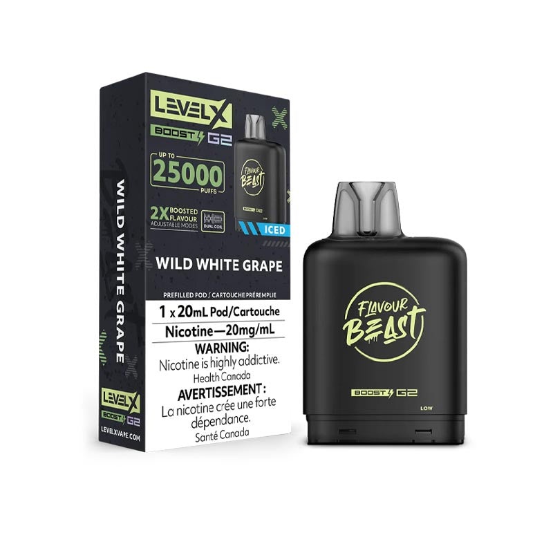 Wild White Grape Iced – Level X Boost G2 Pods
