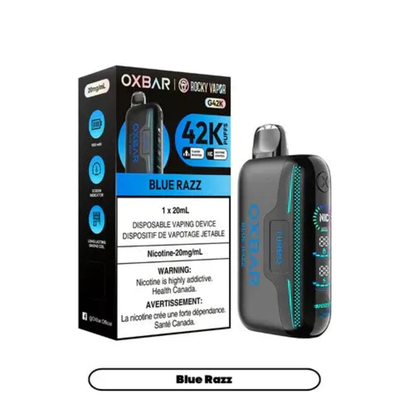 Blue Razz OXBAR X Rocky Vapor G42K Disposable Vape